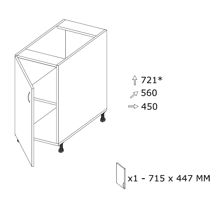 Alakaappi S45 L 450 x K 721 Alakaappi S45 L 450 x K 721